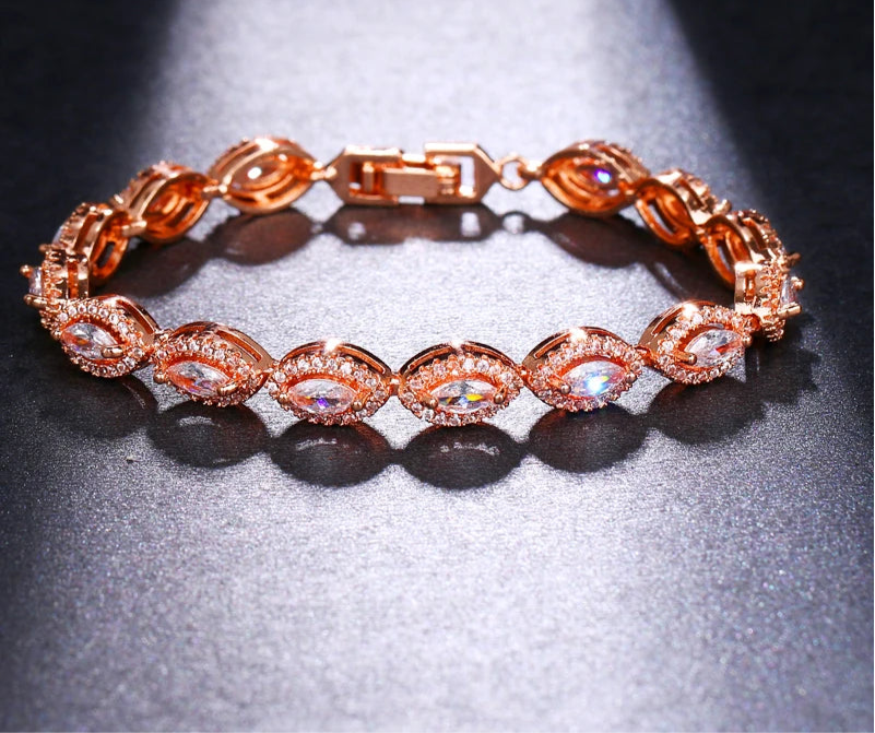 Clustered Geometric Tennis Bracelet