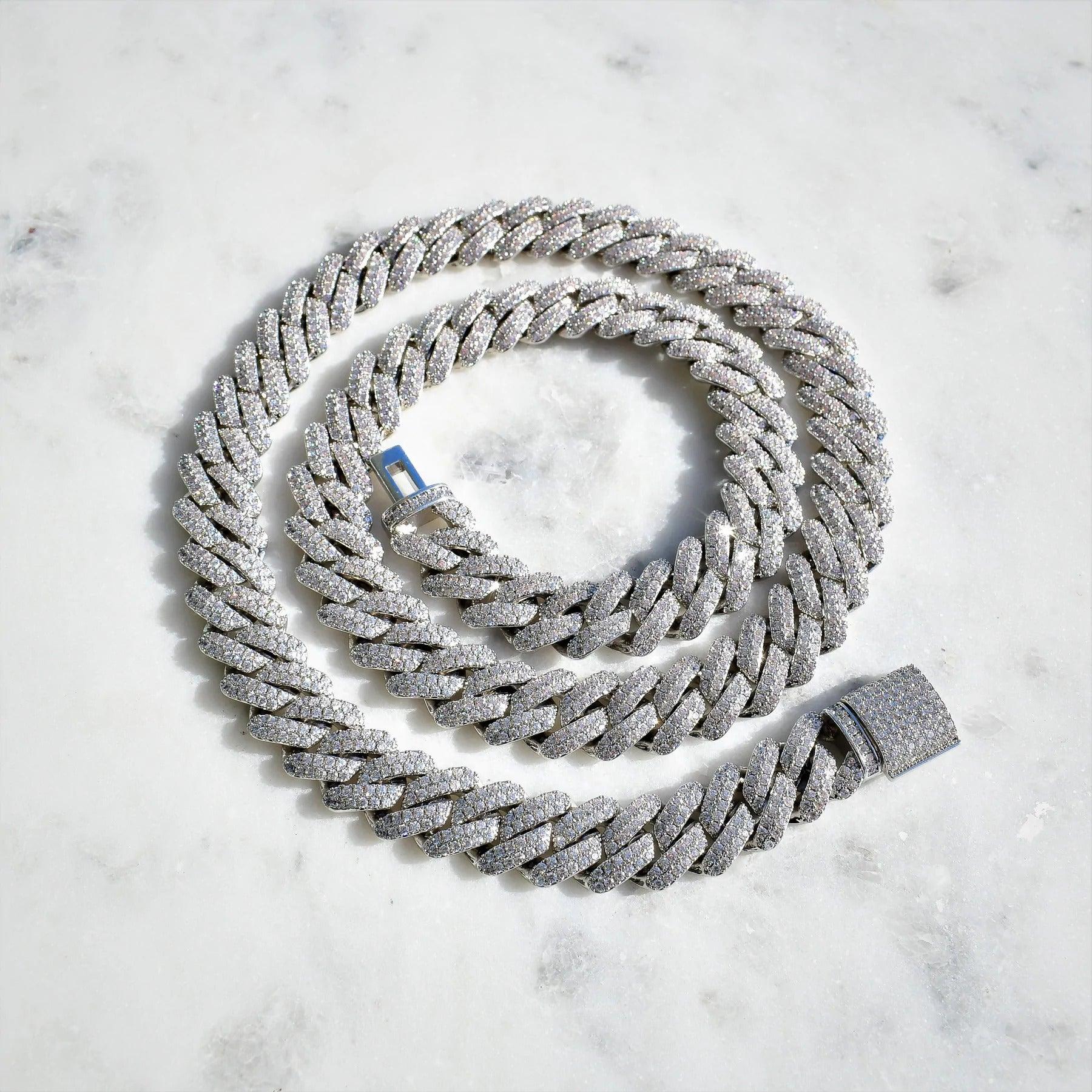 14mm Iced Prong Cuban Chain