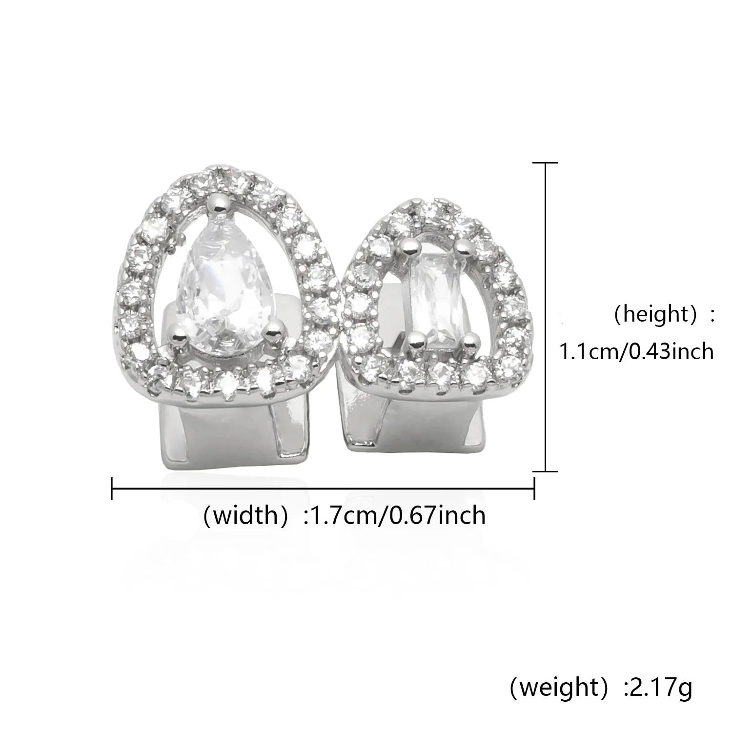 Iced Hollow Baguette Tooth Grillz