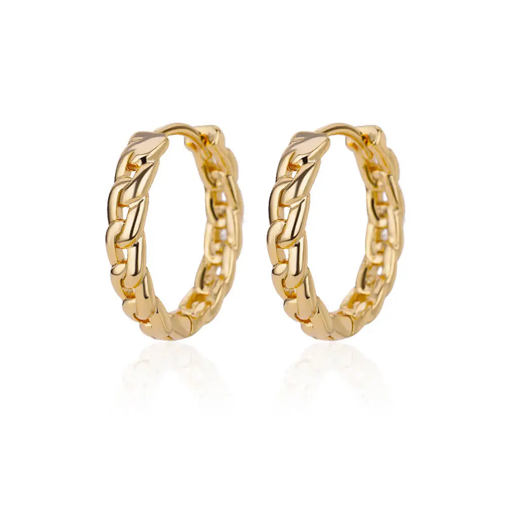 LINK CHAIN HOOP EARRING