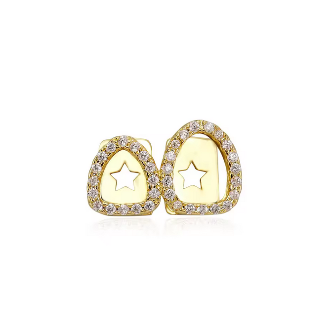 Iced Dual Hollow Tooth Grillz