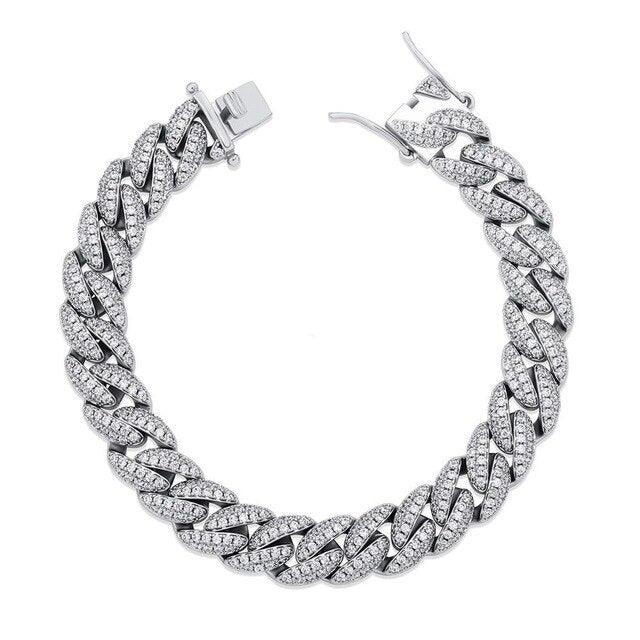 8.5mm Diamond Cuban Bracelet
