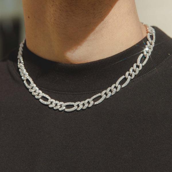 8mm Iced Figaro Chain