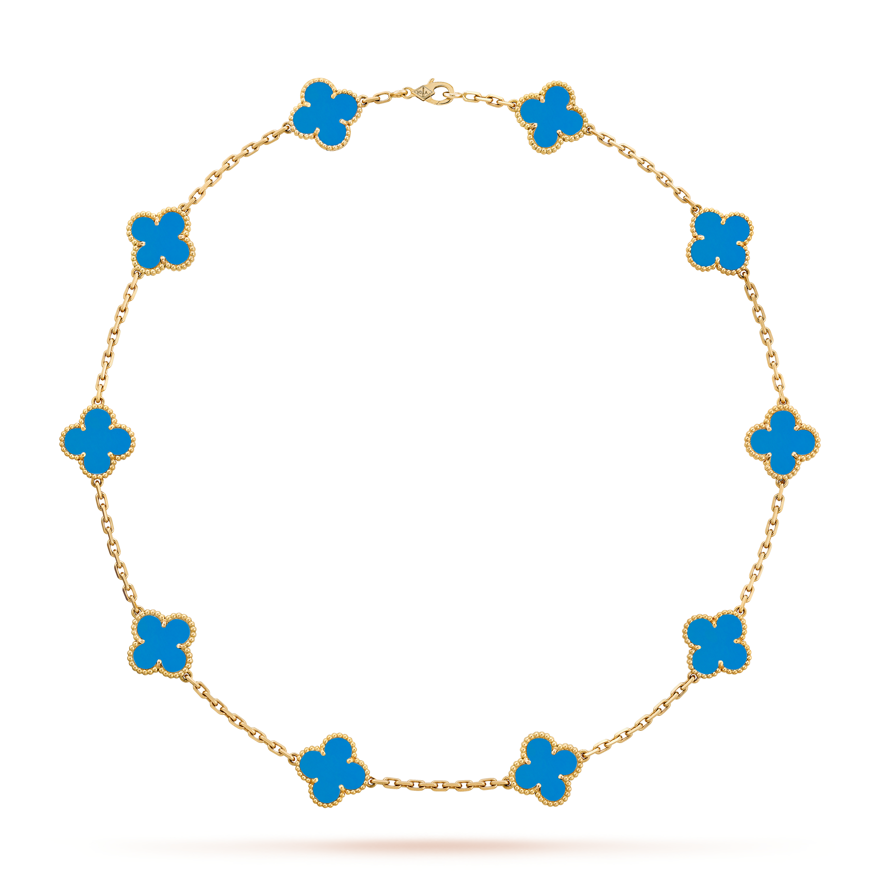 10 MOTIF LAVISH CLOVER NECKLACE - BLUE
