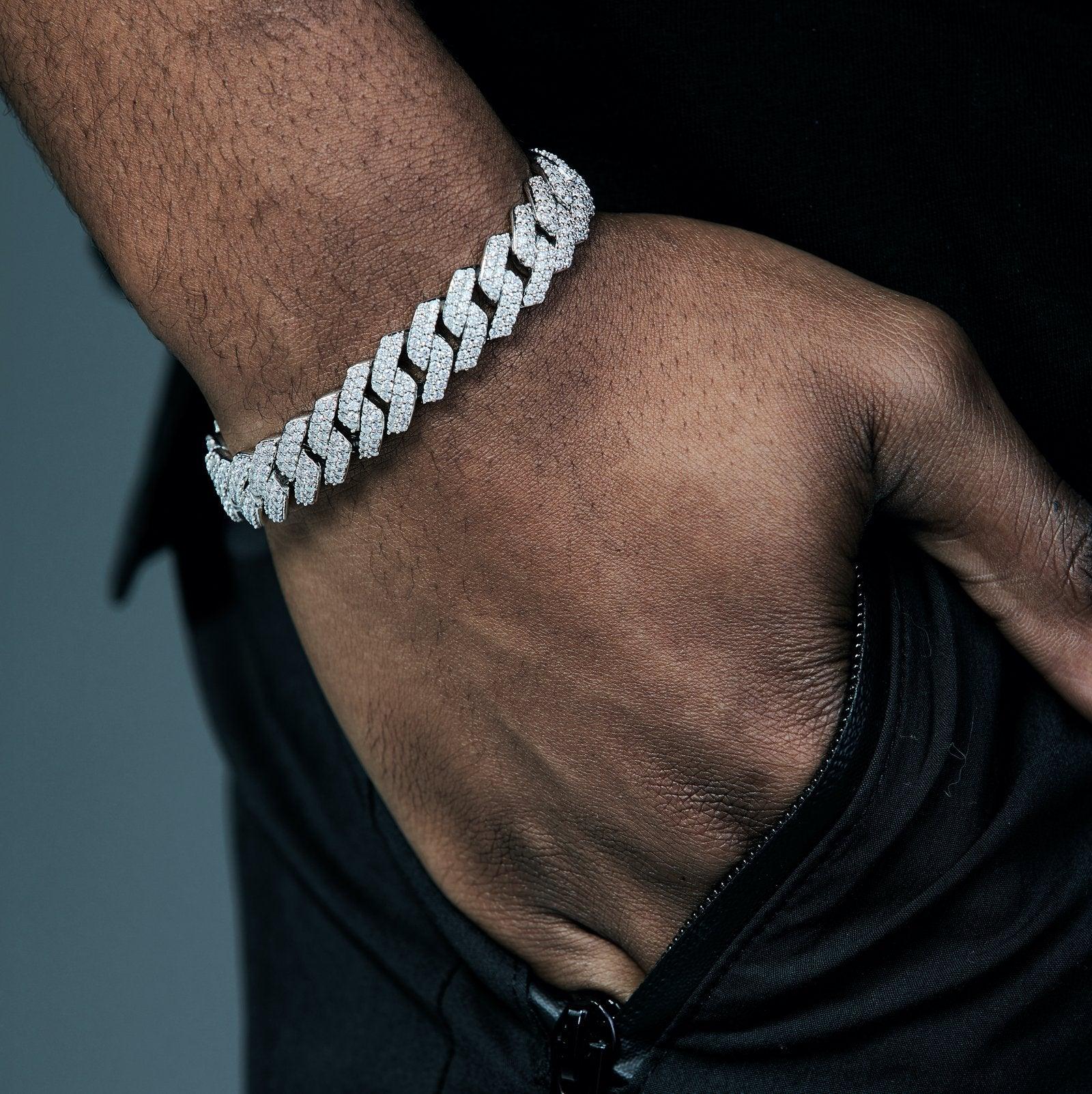 Diamond Prong Link Bracelet (13mm)
