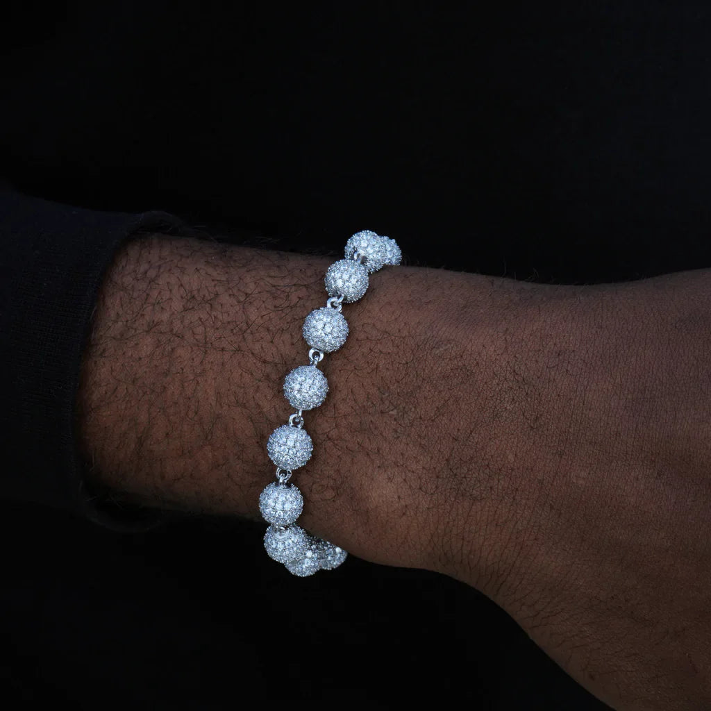 10mm Iced Ball Bracelet