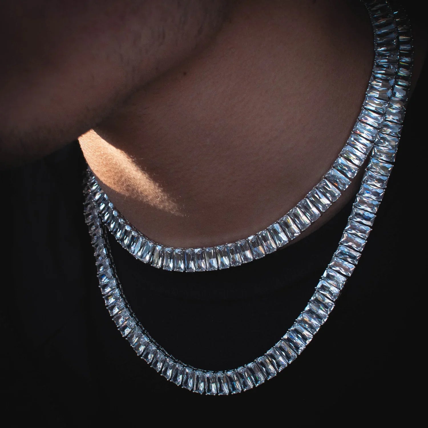 14mm Baguette Tennis Necklace