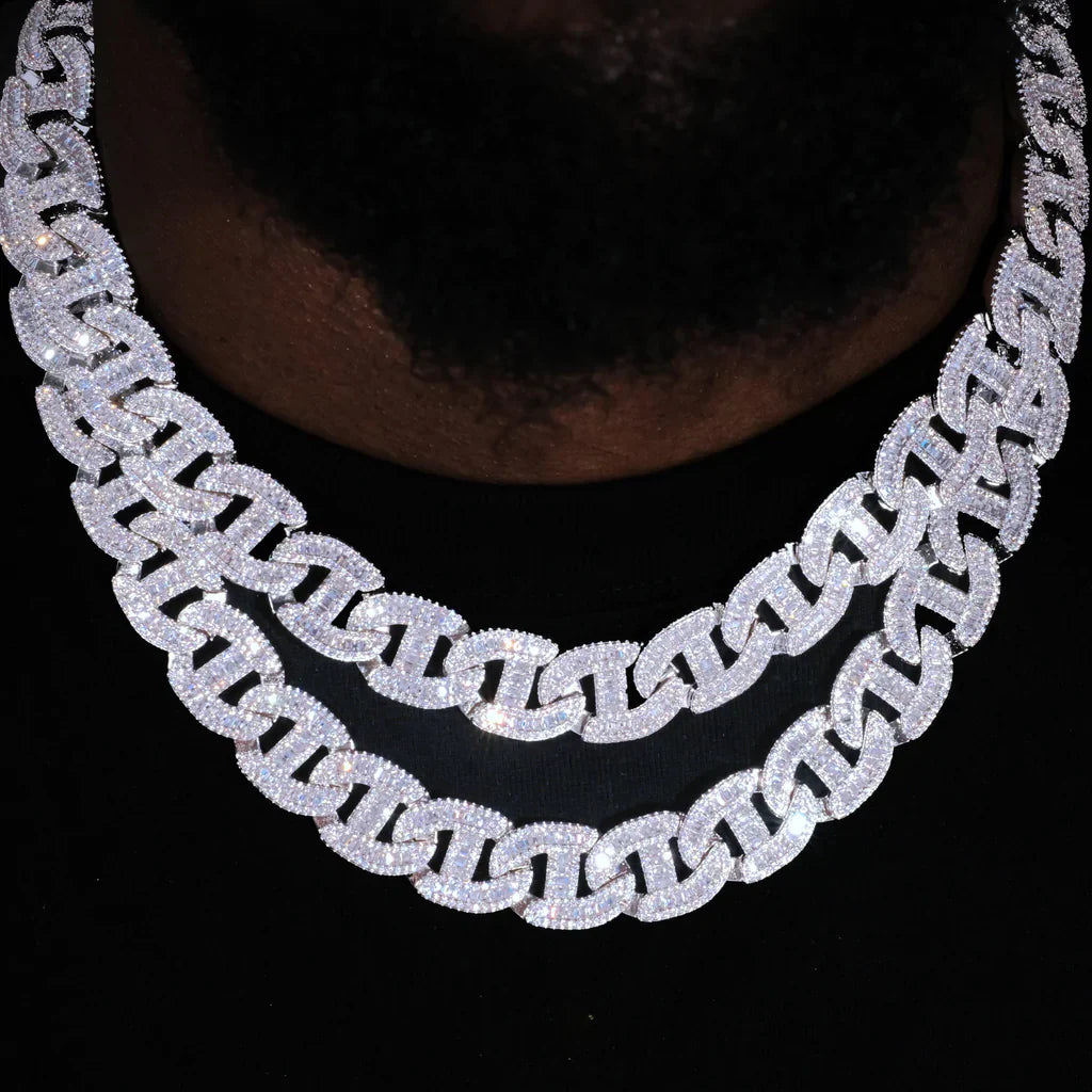 16mm Baguette Chain Link Necklace
