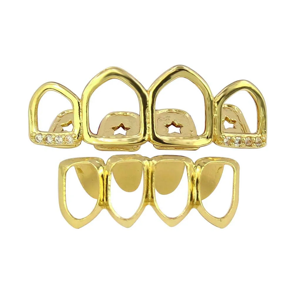 Iced Hollow Tooth Grillz Set