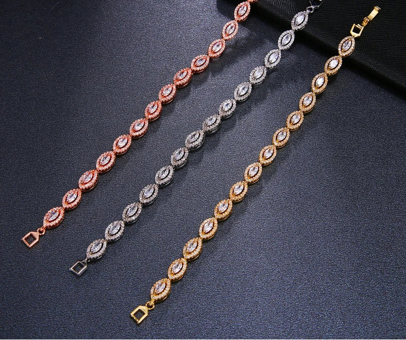 Clustered Geometric Tennis Bracelet