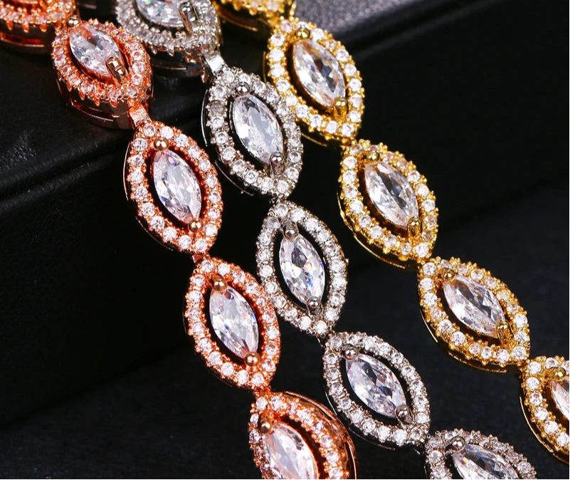 Clustered Geometric Tennis Bracelet