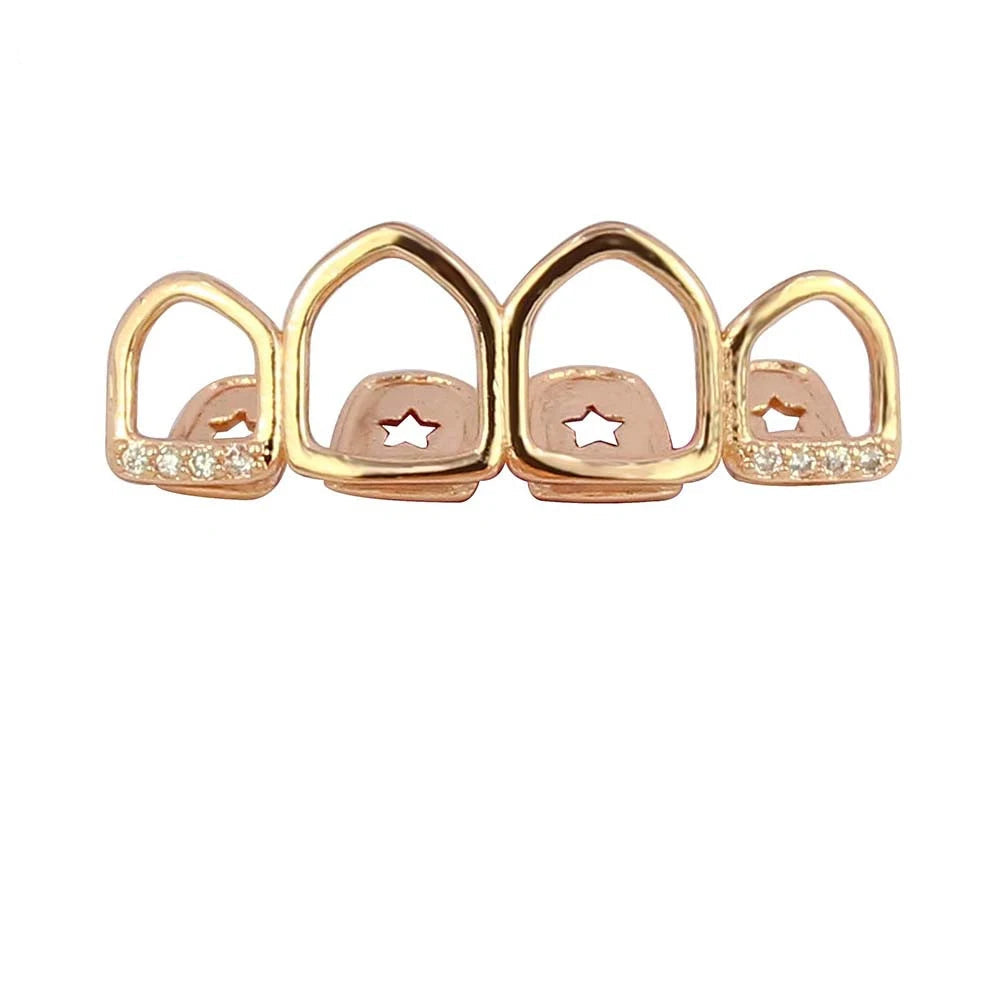 Iced Hollow Tooth Grillz Set