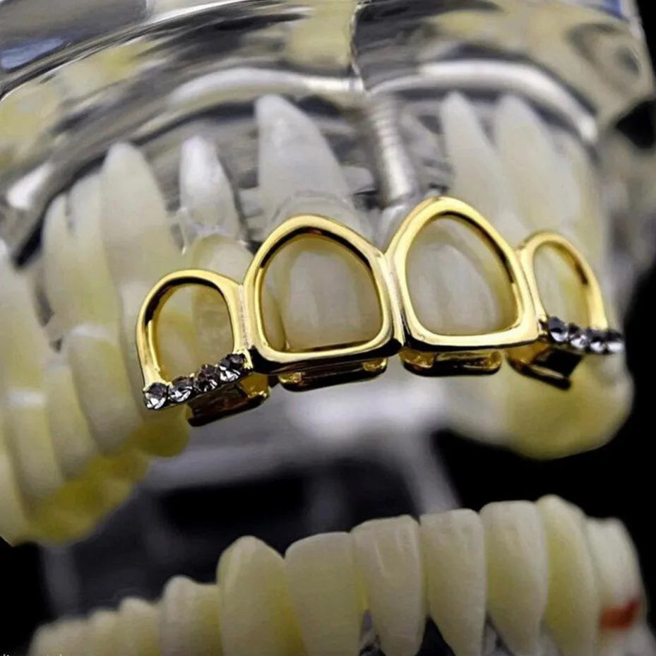 Iced Hollow Tooth Grillz Set