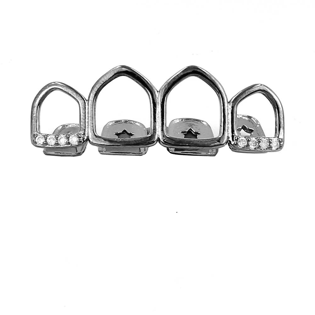 Iced Hollow Tooth Grillz Set