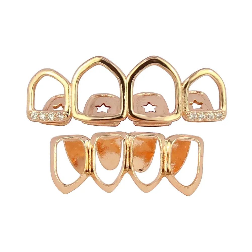 Iced Hollow Tooth Grillz Set