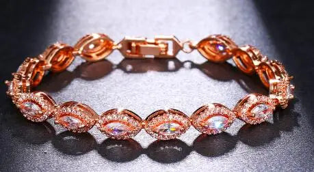 Clustered Geometric Tennis Bracelet