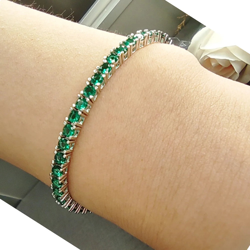 Emerald Pave Tennis Bracelet