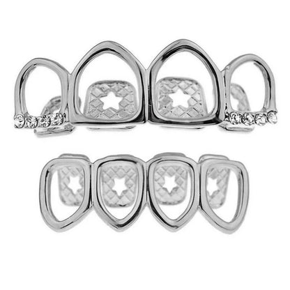 Iced Hollow Tooth Grillz Set