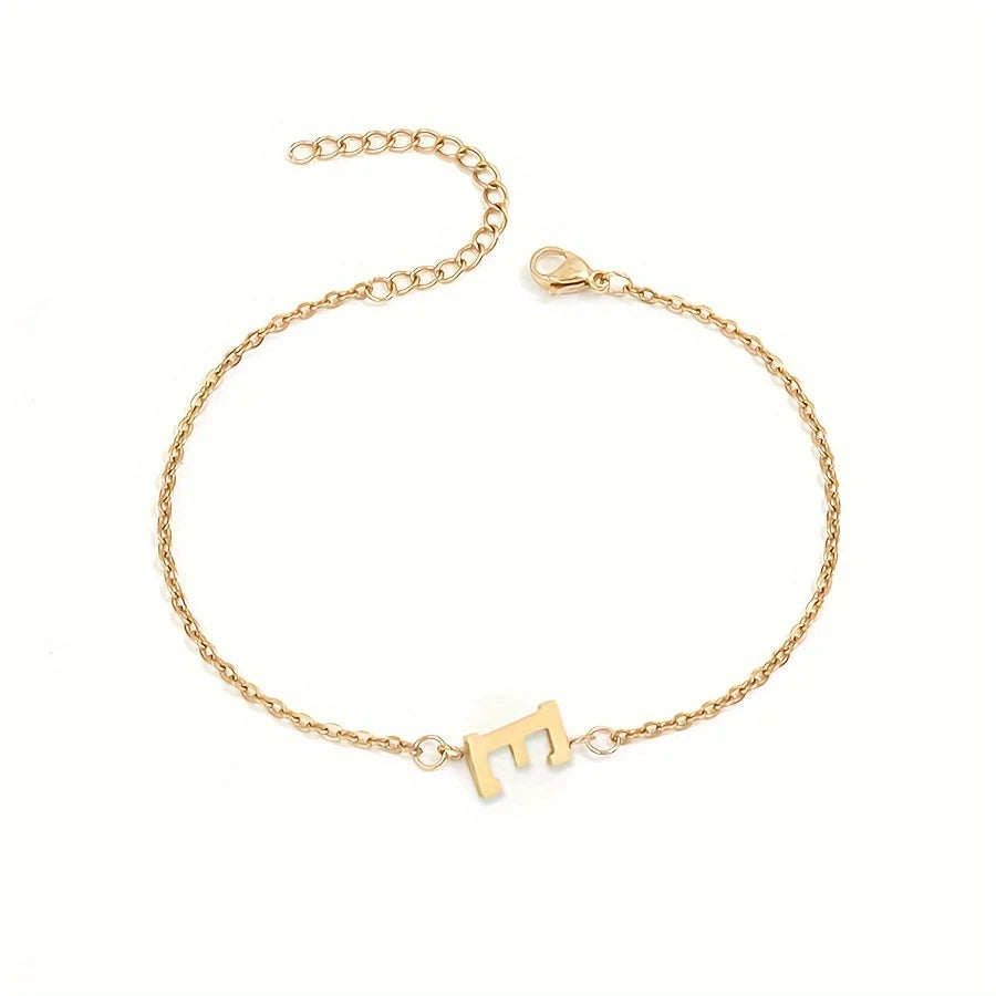 Custom Gold Letter Bracelet