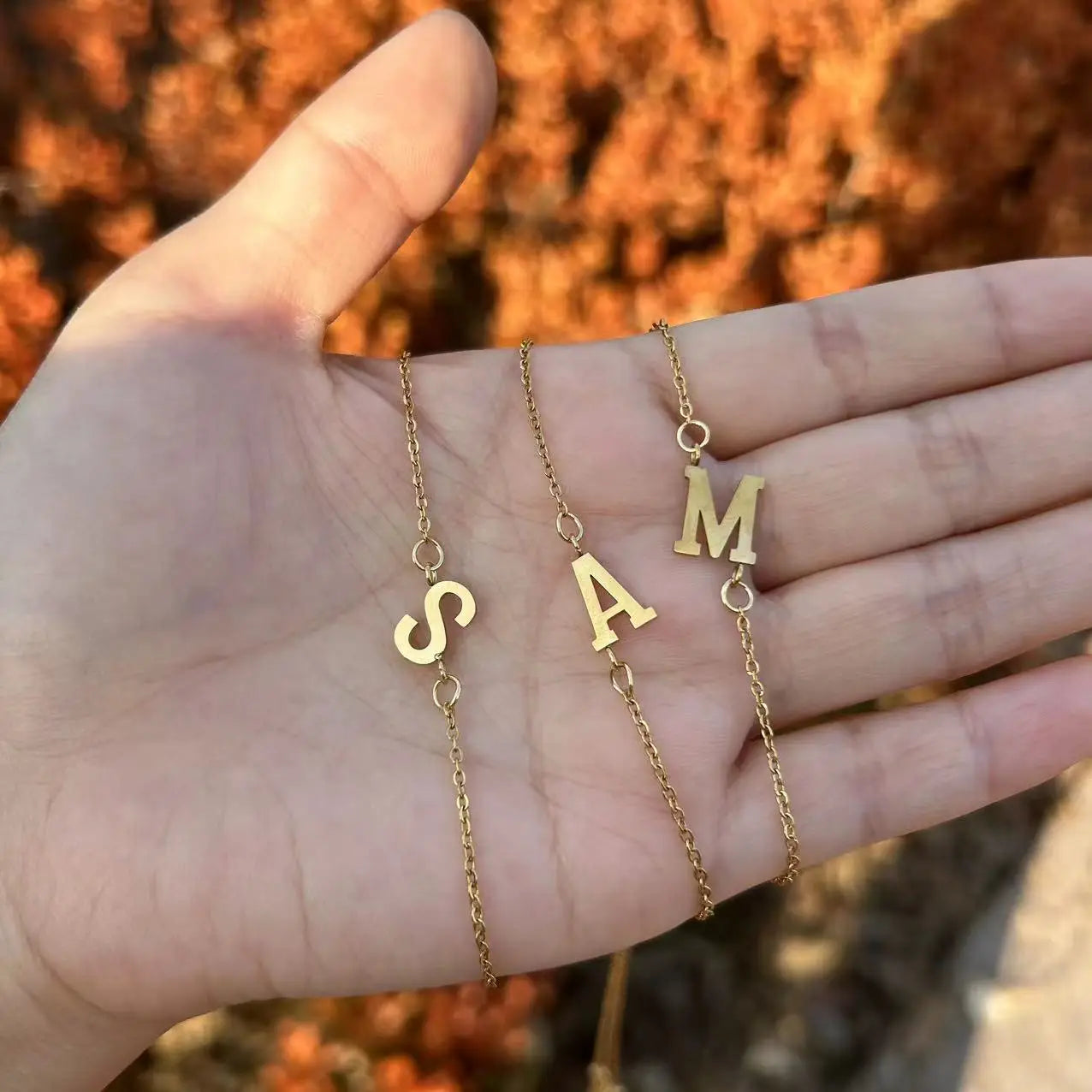 Custom Gold Letter Bracelet
