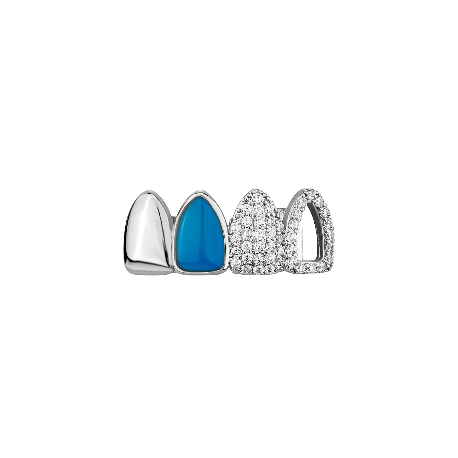 Iced Hollow Blue Tooth Grillz