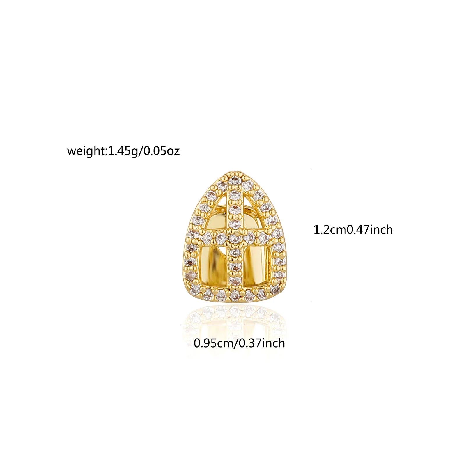 Iced Hollow Cross Tooth Grillz