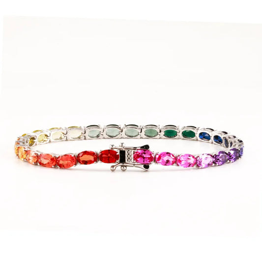 Oval Sapphire Tennis Bracelet