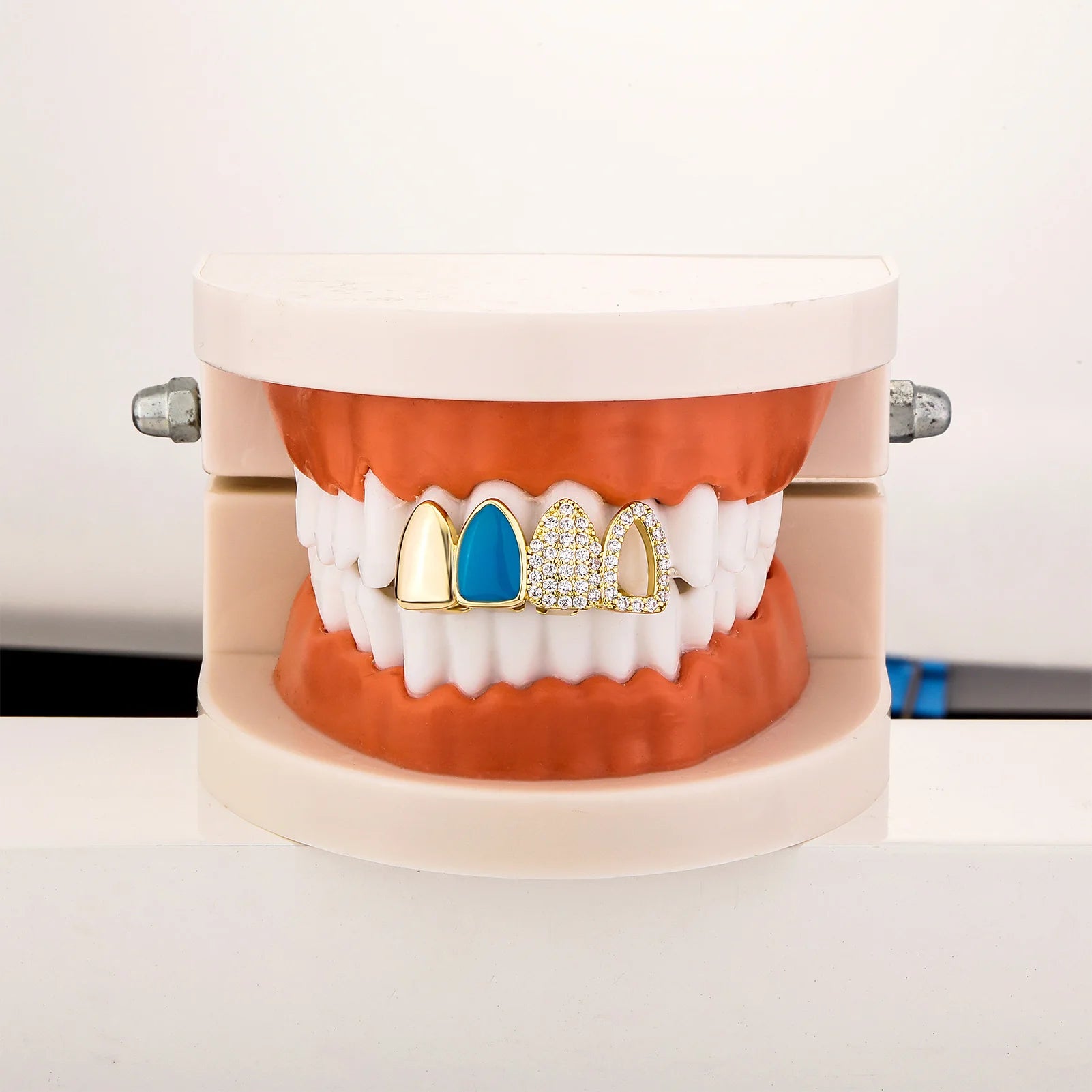 Iced Hollow Blue Tooth Grillz