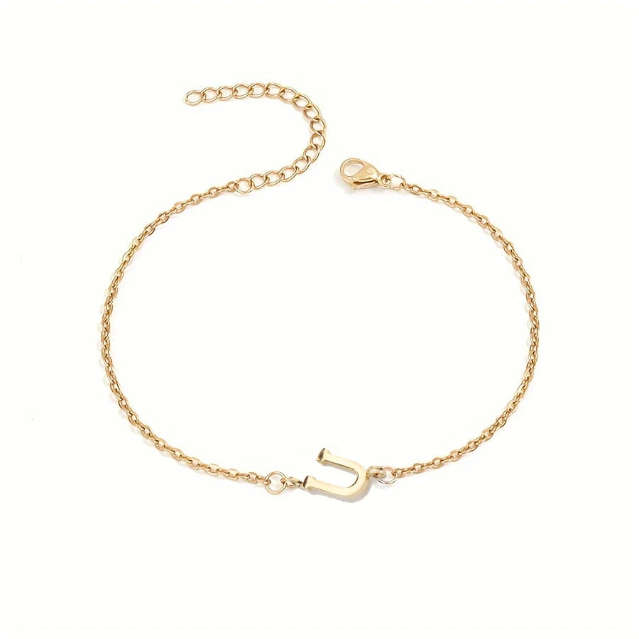 Custom Gold Letter Bracelet