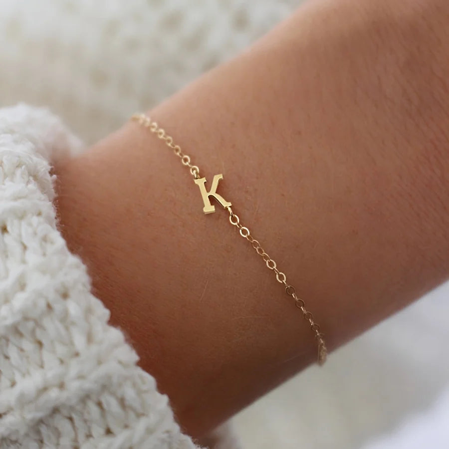 Custom Gold Letter Bracelet