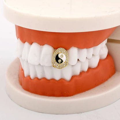 Iced Yin Yang Tooth Grillz