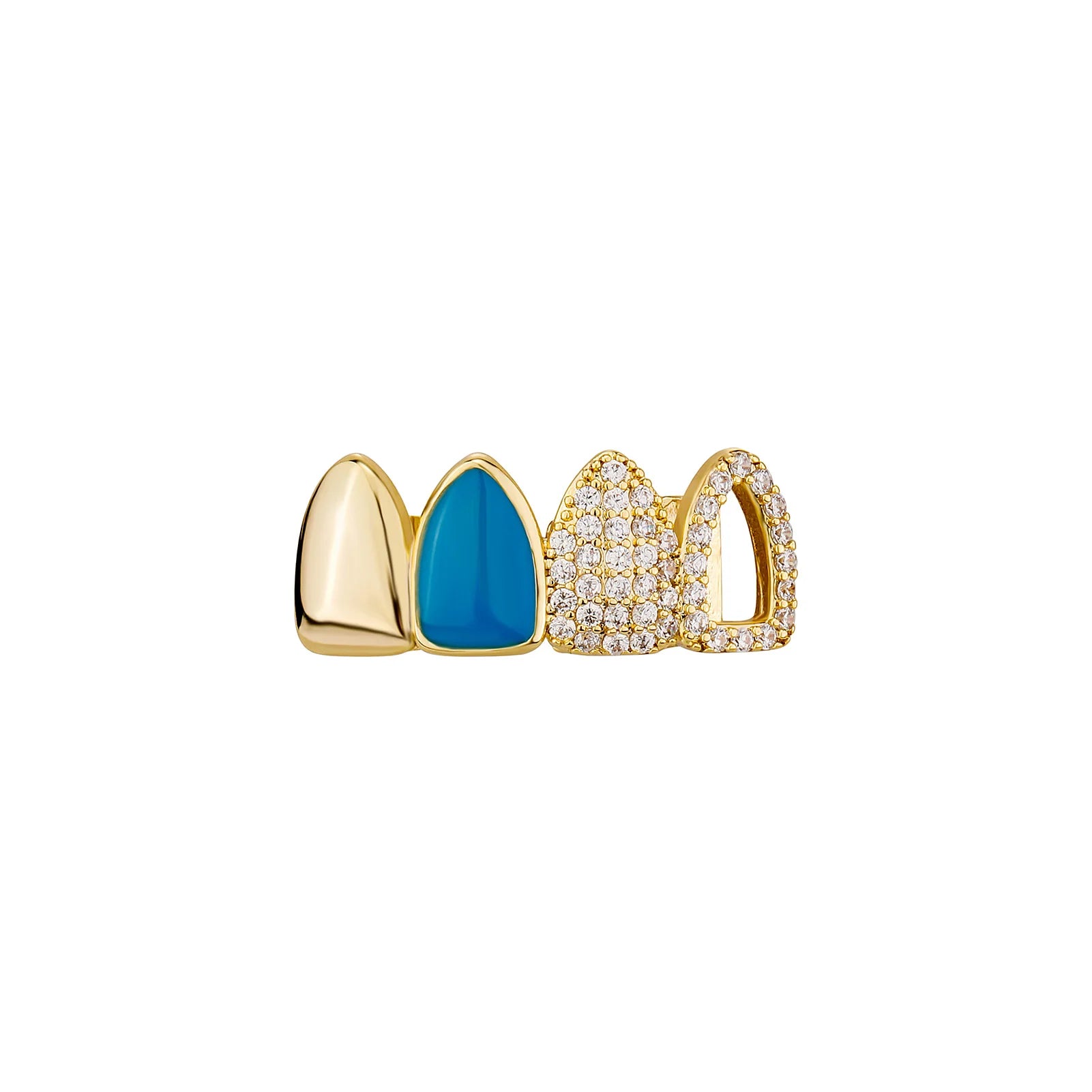 Iced Hollow Blue Tooth Grillz