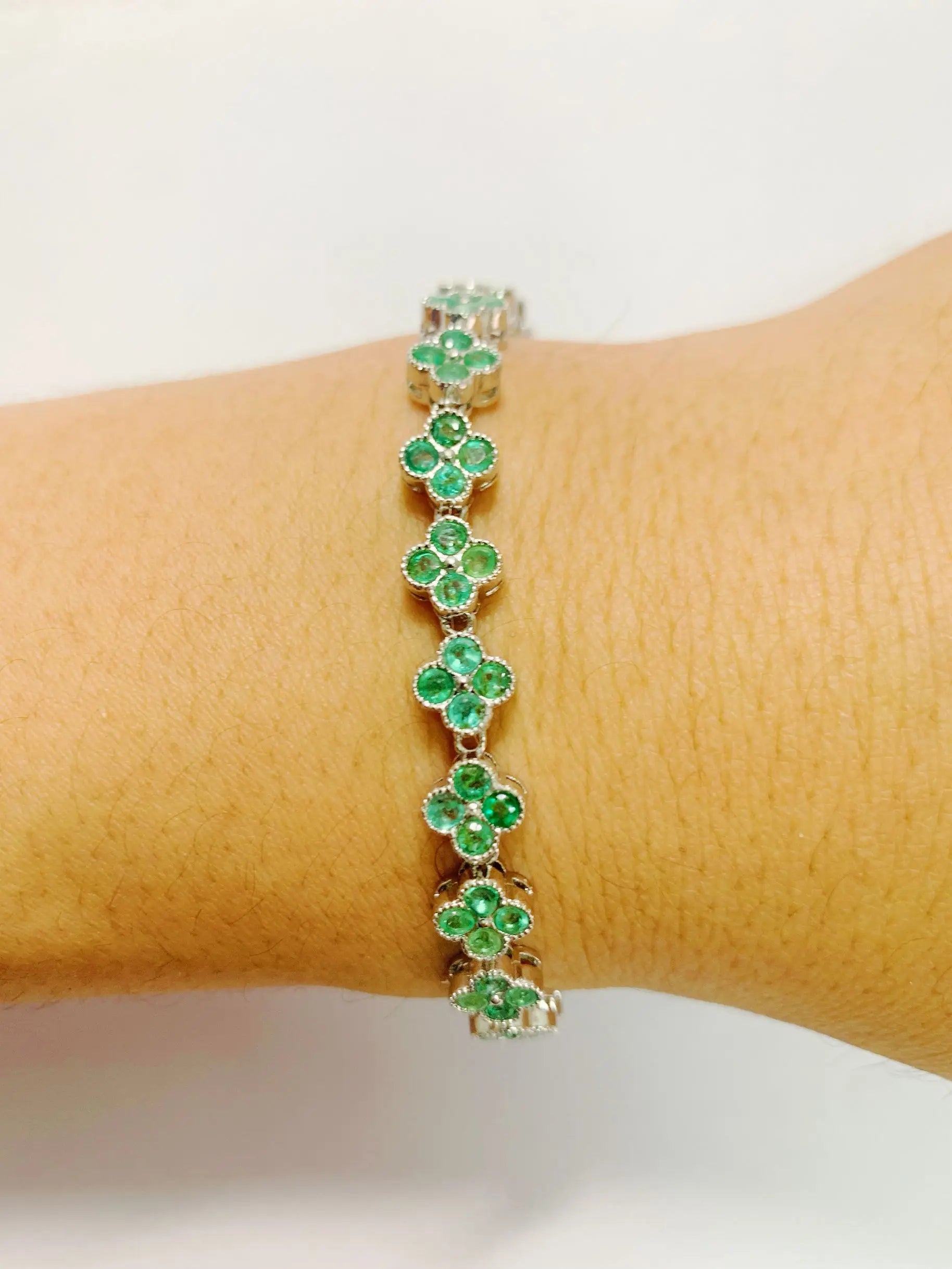 Emerald Flower Bracelet