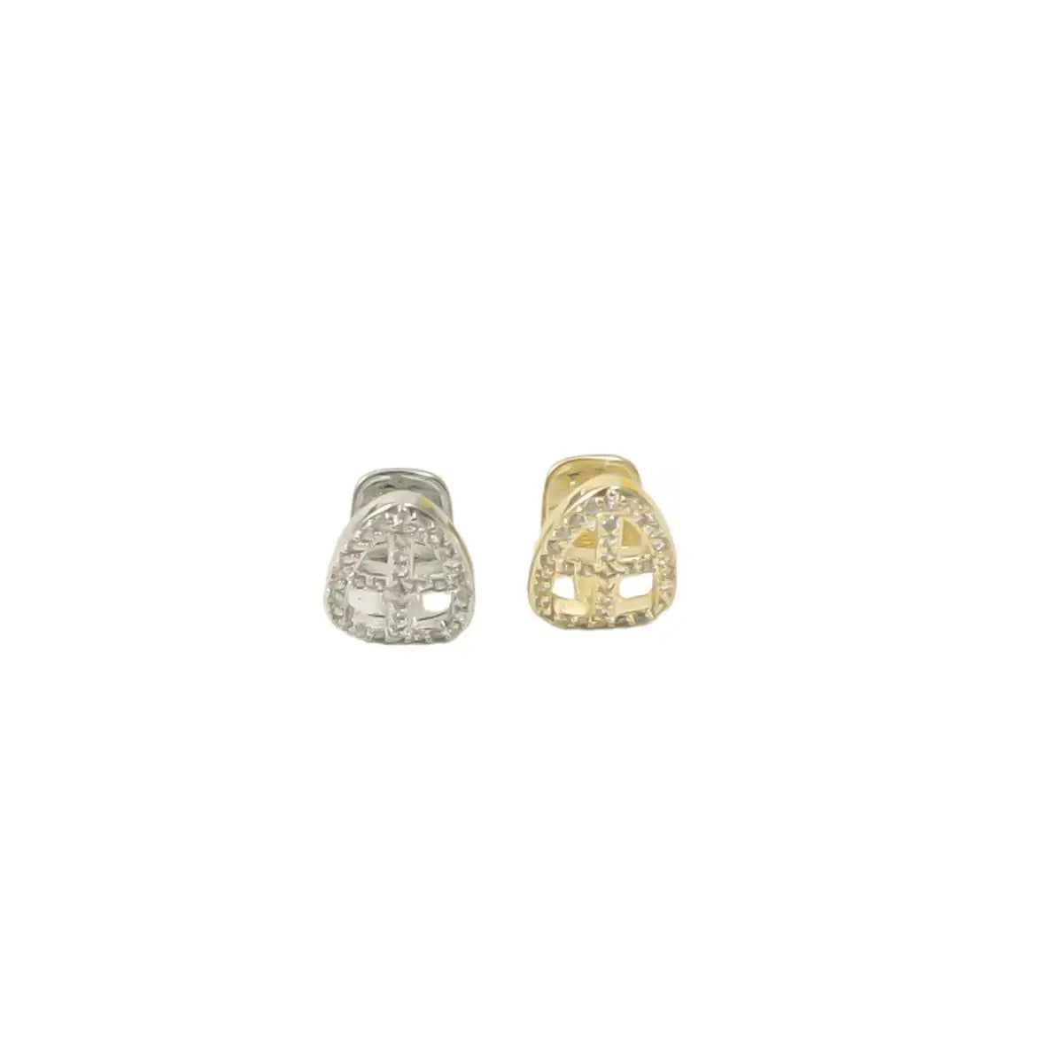 Iced Hollow Cross Tooth Grillz