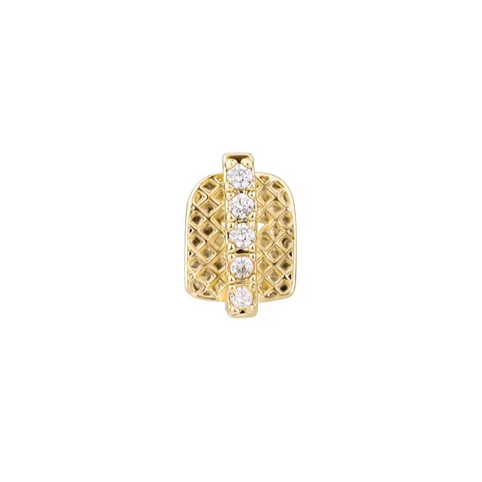Iced Vertical Line Tooth Grillz