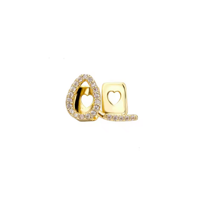 Iced Hollow Tooth and Bar Tooth Grillz