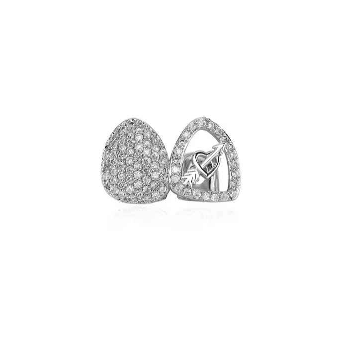 Iced Dual Tooth and Arrow Grillz