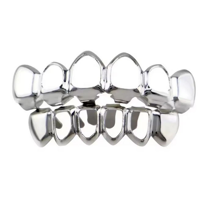 Plated Hollow Tooth Full Set Grillz