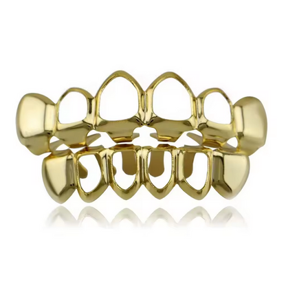 Plated Hollow Tooth Full Set Grillz