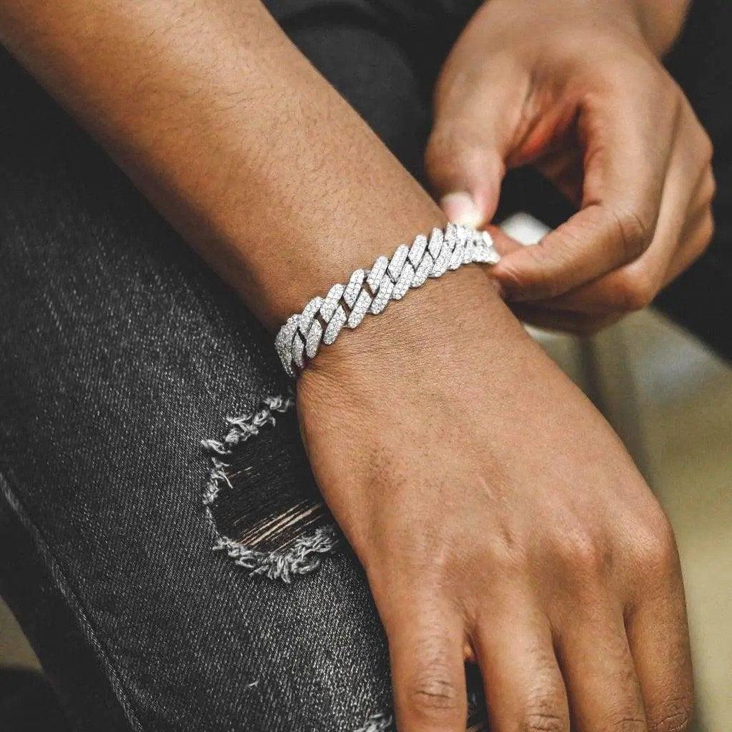 Diamond Prong Link Bracelet (13mm)