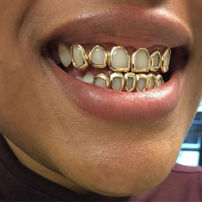 Plated Hollow Tooth Full Set Grillz
