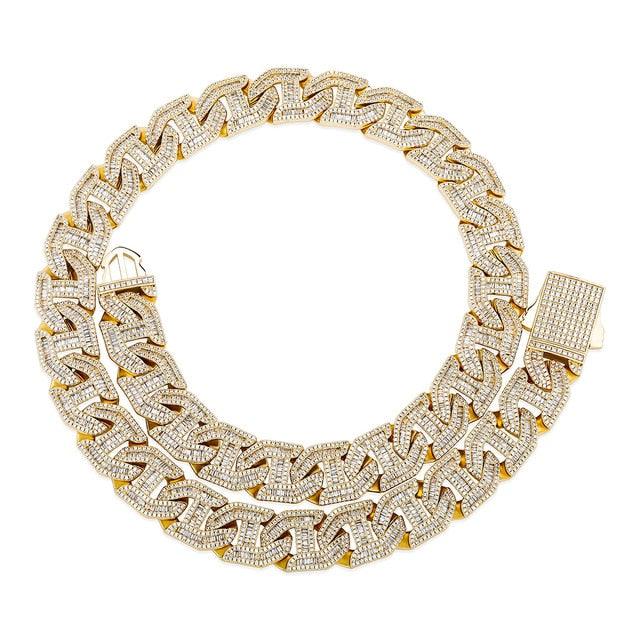 16mm Baguette Chain Link Necklace
