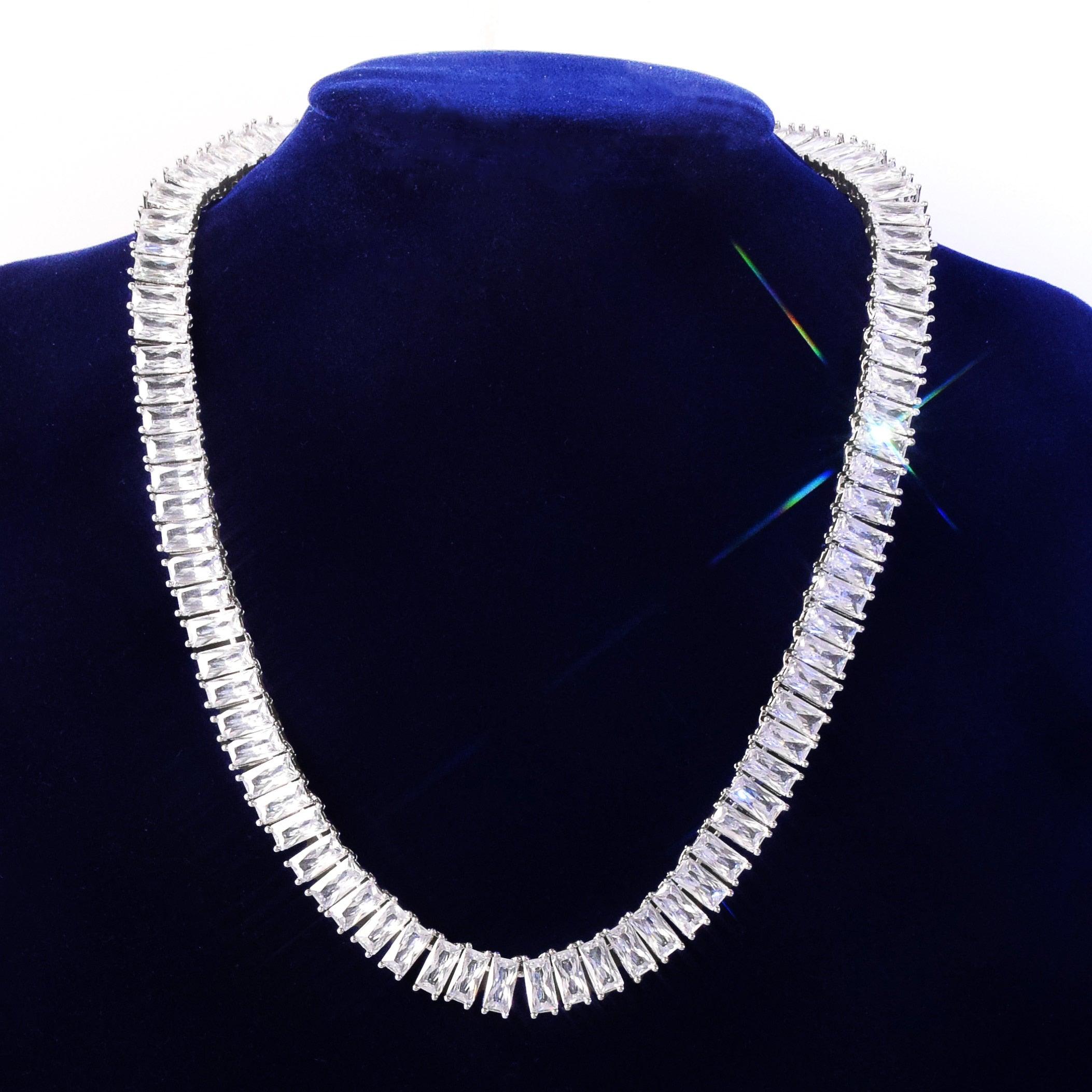 14mm Baguette Tennis Necklace