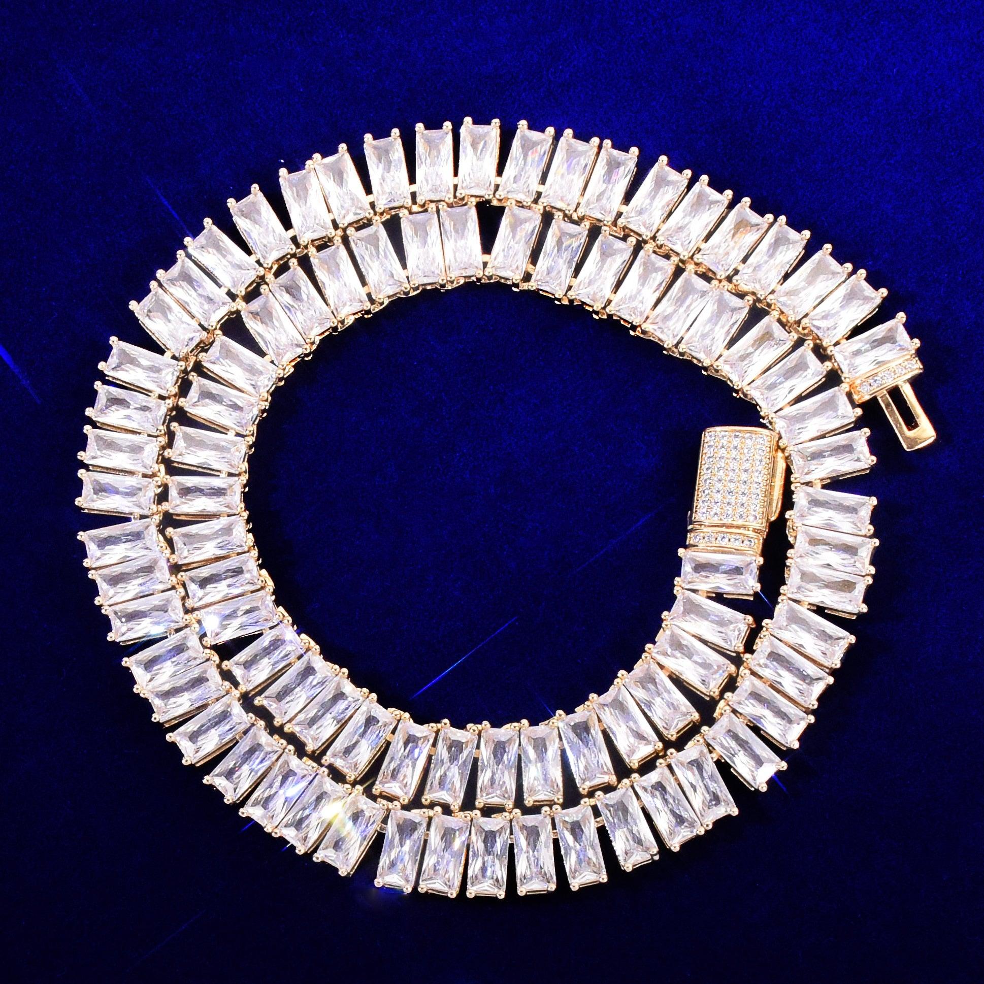 14mm Baguette Tennis Necklace