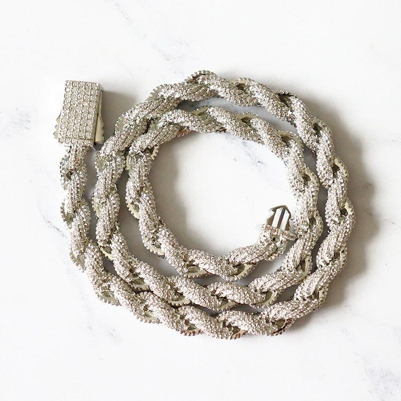 8mm Iced Out Rope Chain